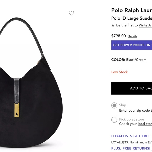 Polo Ralph Lauren - Polo ID Large Suede Shoulder Bag - Picture 8 of 9